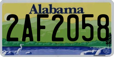 AL license plate 2AF2058