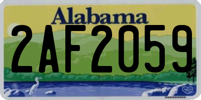 AL license plate 2AF2059