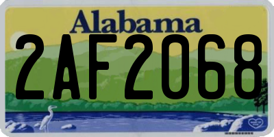 AL license plate 2AF2068