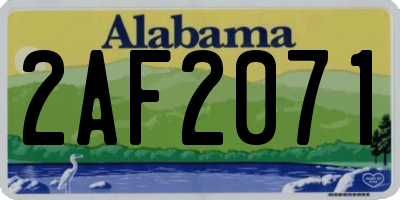 AL license plate 2AF2071