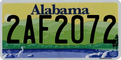 AL license plate 2AF2072