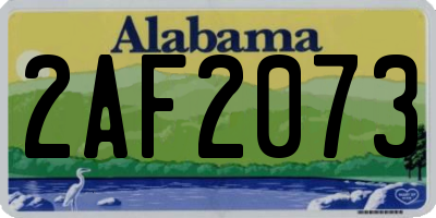 AL license plate 2AF2073