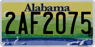 AL license plate 2AF2075
