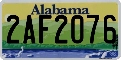 AL license plate 2AF2076