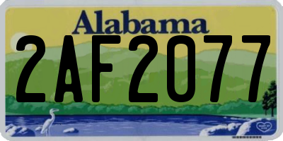 AL license plate 2AF2077