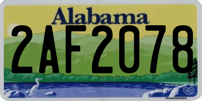 AL license plate 2AF2078