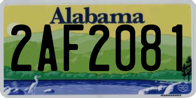 AL license plate 2AF2081