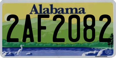 AL license plate 2AF2082