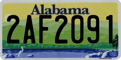 AL license plate 2AF2091