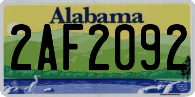 AL license plate 2AF2092