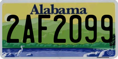 AL license plate 2AF2099