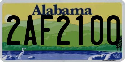AL license plate 2AF2100
