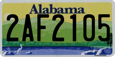 AL license plate 2AF2105