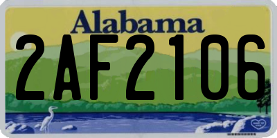 AL license plate 2AF2106