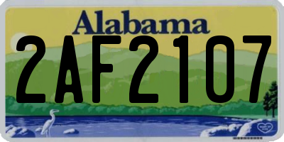 AL license plate 2AF2107
