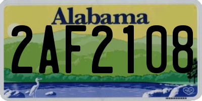 AL license plate 2AF2108