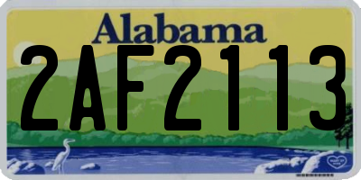 AL license plate 2AF2113