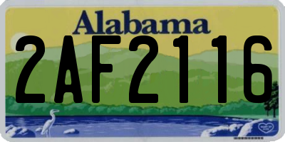AL license plate 2AF2116