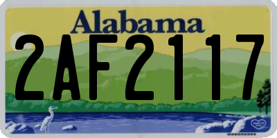 AL license plate 2AF2117