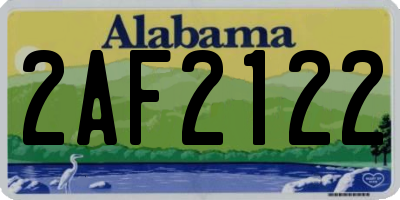 AL license plate 2AF2122