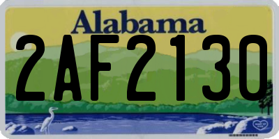 AL license plate 2AF2130