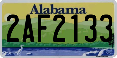 AL license plate 2AF2133