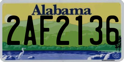 AL license plate 2AF2136