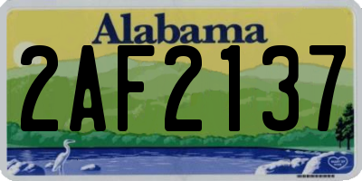 AL license plate 2AF2137