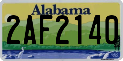 AL license plate 2AF2140