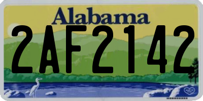 AL license plate 2AF2142