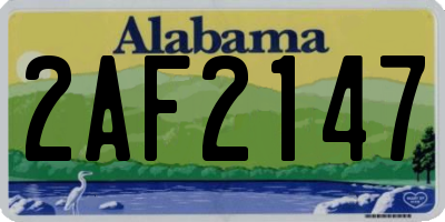 AL license plate 2AF2147