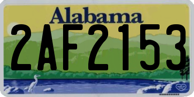 AL license plate 2AF2153