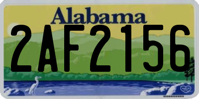 AL license plate 2AF2156
