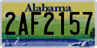 AL license plate 2AF2157