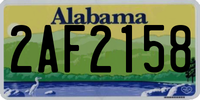 AL license plate 2AF2158