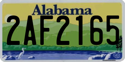 AL license plate 2AF2165