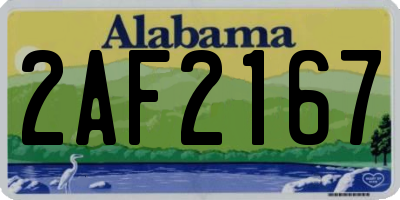AL license plate 2AF2167