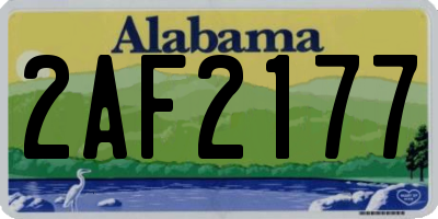 AL license plate 2AF2177