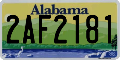 AL license plate 2AF2181