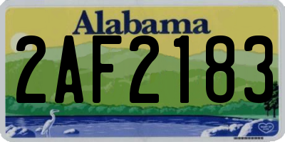 AL license plate 2AF2183