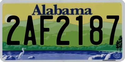AL license plate 2AF2187