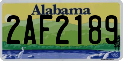 AL license plate 2AF2189