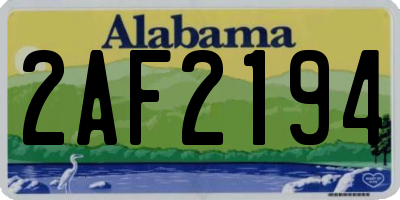 AL license plate 2AF2194