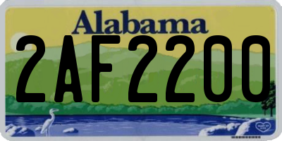 AL license plate 2AF2200