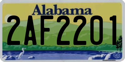 AL license plate 2AF2201