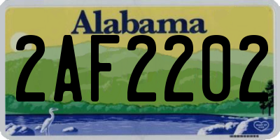 AL license plate 2AF2202