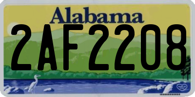 AL license plate 2AF2208