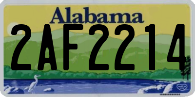 AL license plate 2AF2214
