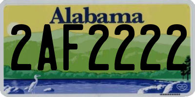 AL license plate 2AF2222