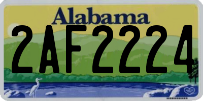 AL license plate 2AF2224